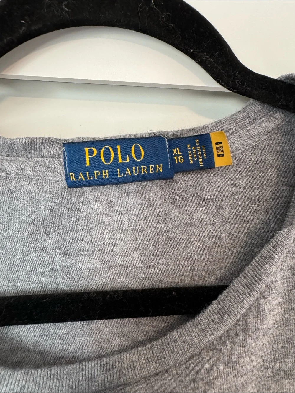 Polo by Ralph Lauren Heather Gray Bear Tee with Navy & Yellow